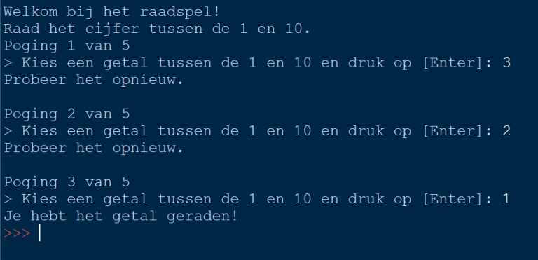 Raad het getal, een spel in Python - Coderdojo-Wijchen
